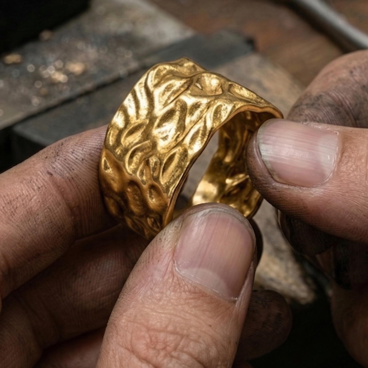 Anillos anchos y gruesos de acero inoxidable para mujer, color dorado.